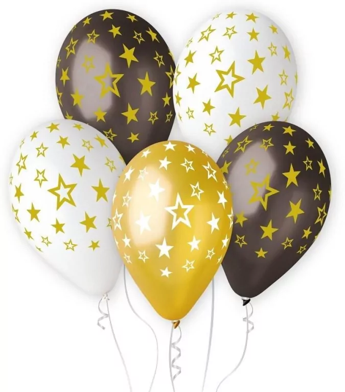 Balony Gemar Hel gwiazdy złote 33cm 6szt - tantis.pl