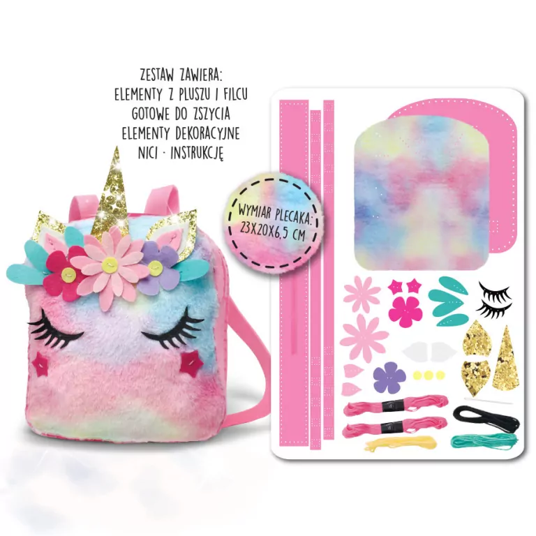 Zestaw do szycia - Plecak Jednorożec. ToysInn - tantis.pl