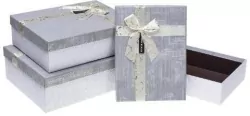 Pudełko prezentowe z kokardą szary ROZETTE