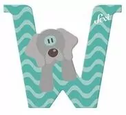 Litera W Weimaraner. Zestaw zwierzęcy 12 sztuk