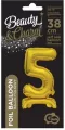 Balon foliowy B&C Cyfra stojaca "5" złota 38cm - tantis.pl