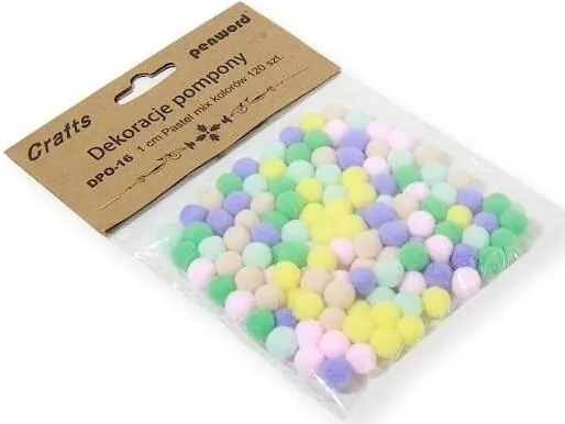 Dekoracje pompony 1cm pastel mix kolorów - tantis.pl