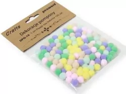 Dekoracje pompony 1cm pastel mix kolorów