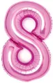 Balon foliowy cyfra 8 różowa 49x66cm - tantis.pl