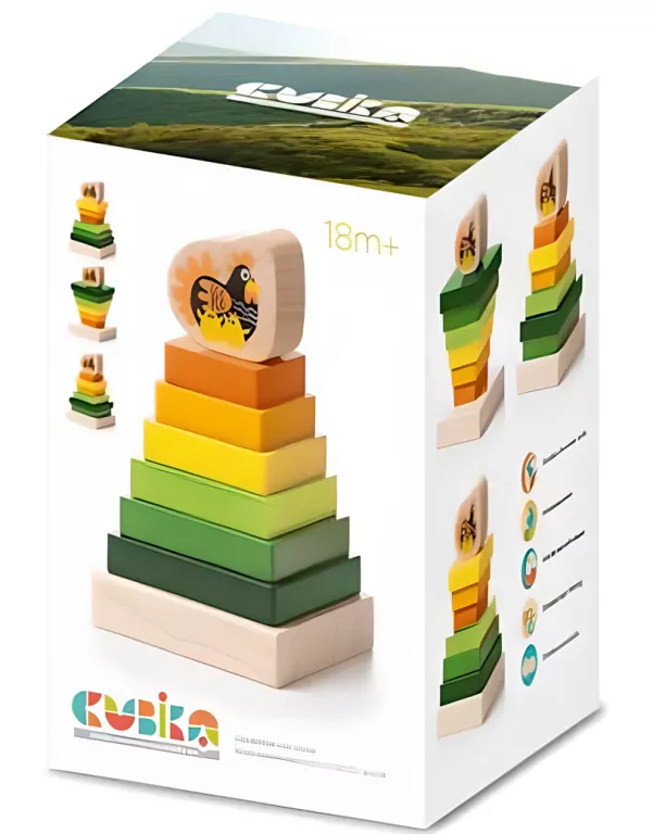 Piramidka drewniana z kurką - tantis.pl