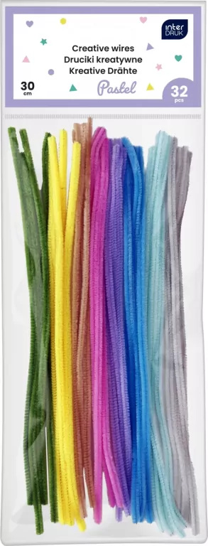 Druciki kreatywne 30cm pastel 32szt - tantis.pl