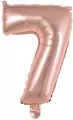 Balon foliowy mini cyfra 7 różowe złoto 30x40cm - tantis.pl