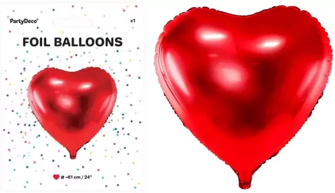 Balon foliowy Serce 61cm czerwony - tantis.pl