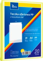 Teczka ofertowa A4 PP + 20 koszulek żółta