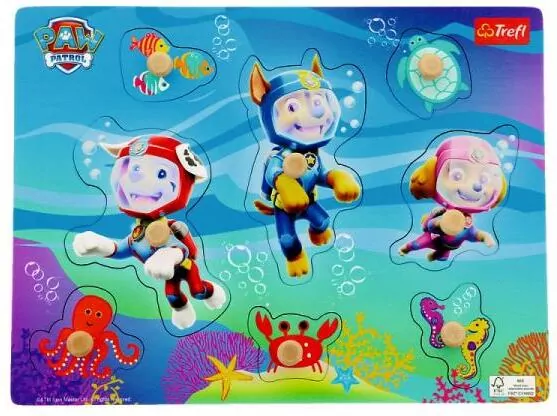 Puzzle medium Paw Patrol under water Zabawka drewniana 61631 Trefl - tantis.pl