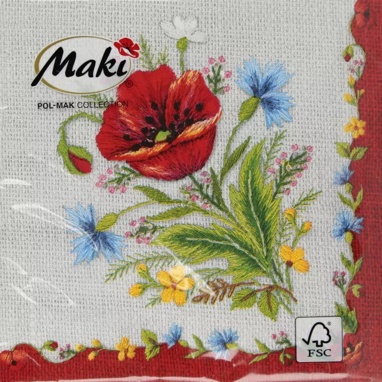 SERWETKA PAP 3W 330X330 MAKI HAFT BEZ PM OP - tantis.pl