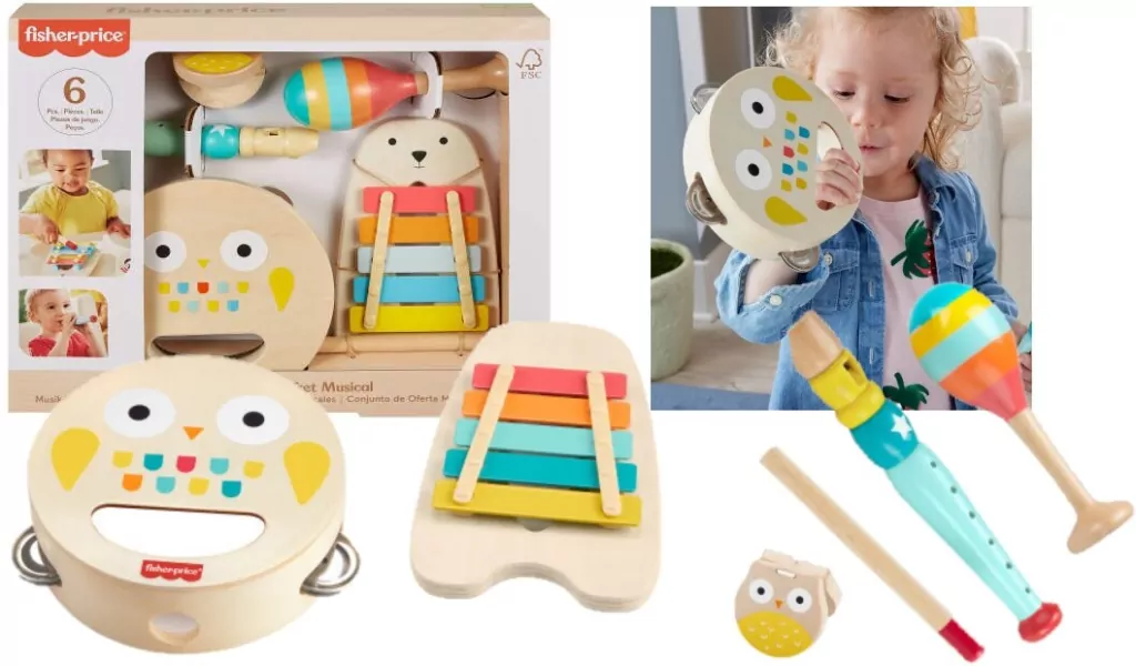 Fisher Price Drewniane instrumenty 6el - tantis.pl