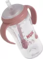 NUK. Butelka do nauki picia ze słomką. 260 ml. Miś - tantis.pl