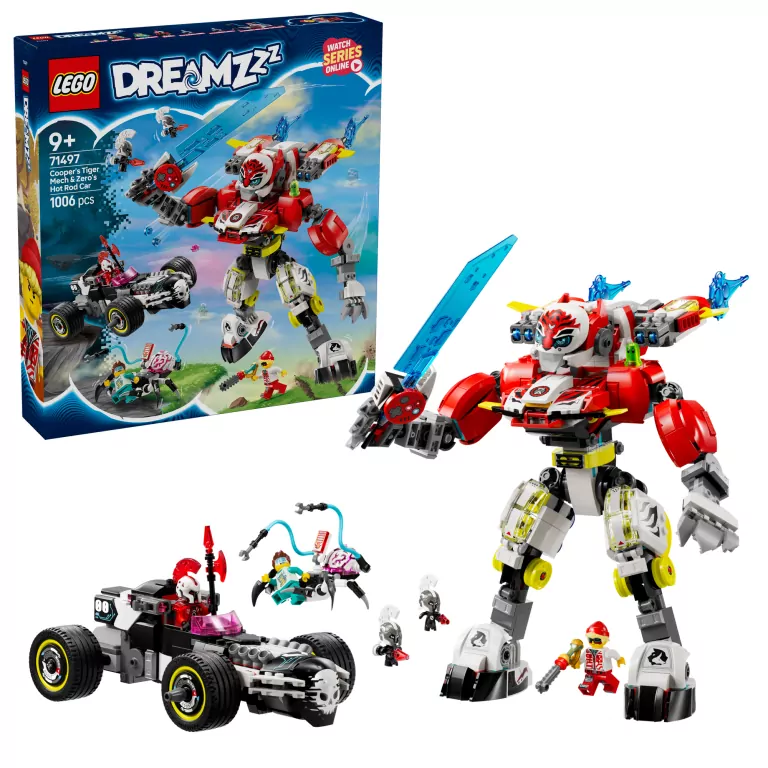 LEGO® DREAMzzz. Tygrysi mech Coopera i hot rod Zero 71497 - tantis.pl
