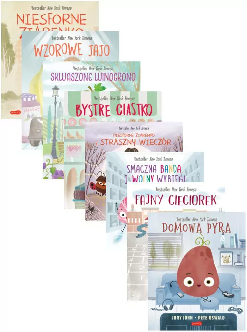 Paket: Niesforne Ziarenko / Wzorowe Jajo / Skwaszone Winogrono / Bystre Ciastko / Niesforne Ziarenko i straszny wieczór / Smaczna Banda i Wolny Wybieg / Fajny Cieciorek / Domowa Pyra. Smaczna Banda i emocje - tantis.pl