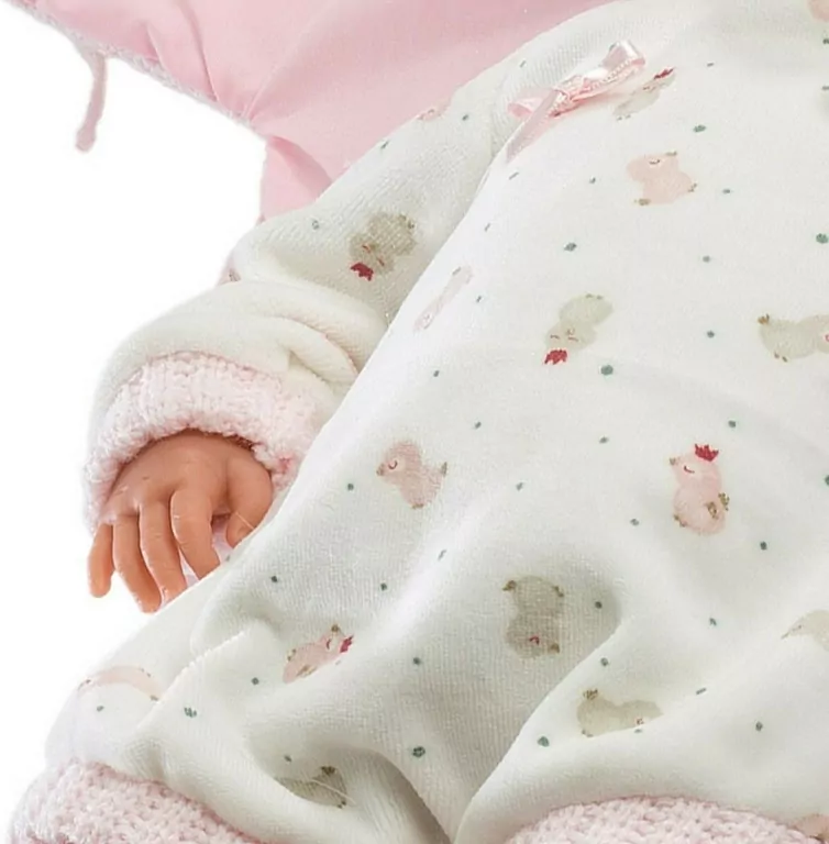 Lalka bobas Lala w różowym beciku, 42cm - tantis.pl