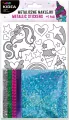 Derform. Metaliczne naklejki. Zestaw kreatywny. Unicorn - tantis.pl