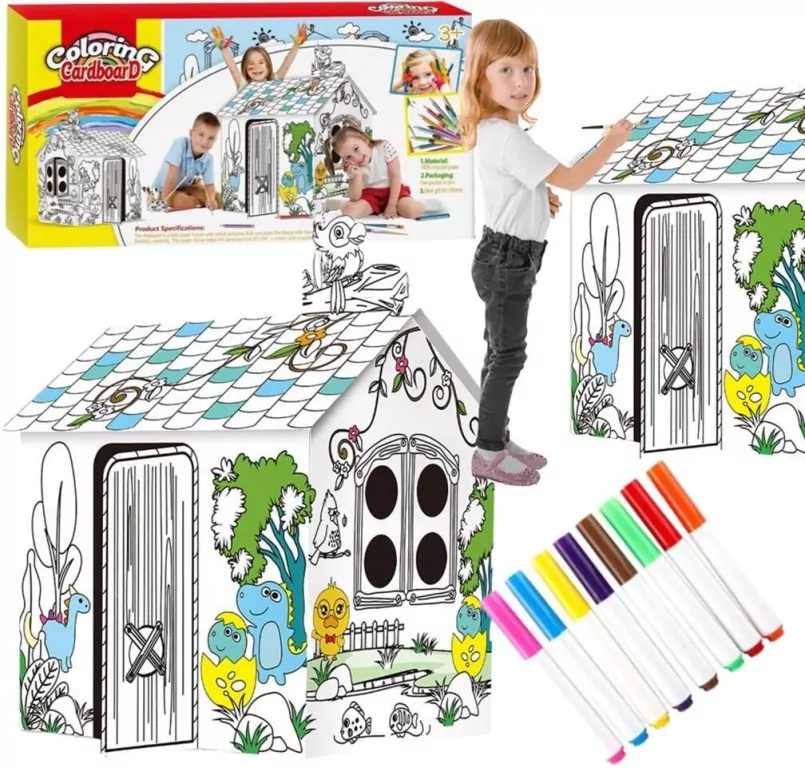 Domek kartonowy do malowania XXL - tantis.pl