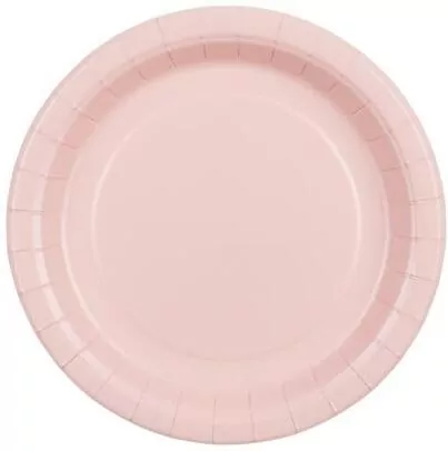 Talerzyki papierowe jasny różowy 18cm 6szt - tantis.pl