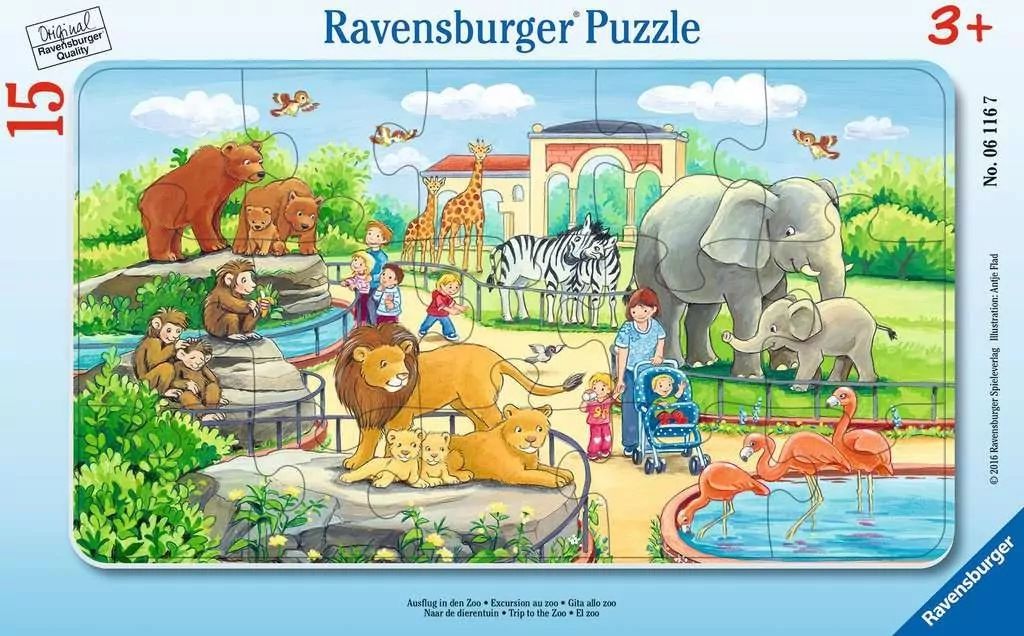 Puzzle 15 ramkowe. Wycieczka do Zoo 061167 - tantis.pl