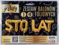 Zestaw balonów foliowych Sto Lat złote - tantis.pl