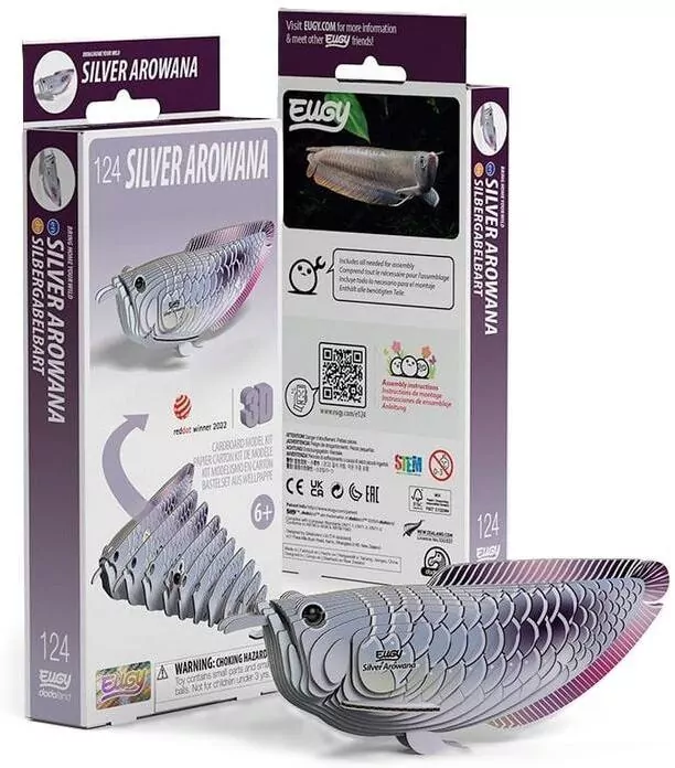 Ryba Arowana Srebrna Eugy. Eko Układanka 3D - tantis.pl