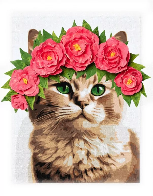 Malowanie po numerach IDEYKA 30x40cm z glinką Elegancka Kotka - tantis.pl