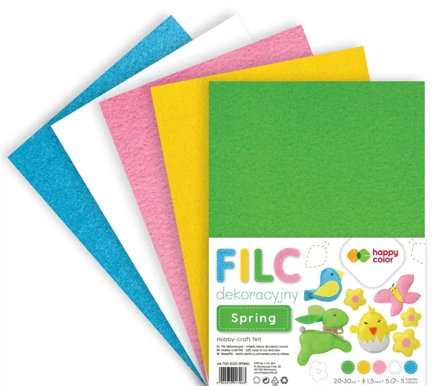 Filc dekoracyjny Spring 5szt HAPPY COLOR - tantis.pl