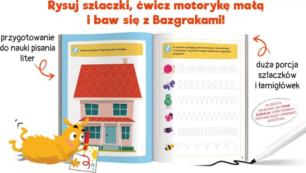 Szlaczki. Bazgraki piszą po śladzie. Kapitan Nauka - tantis.pl