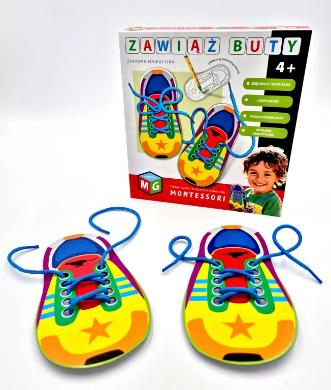 Zawiąż buty. Zabawka edukacyjna Montessori - tantis.pl
