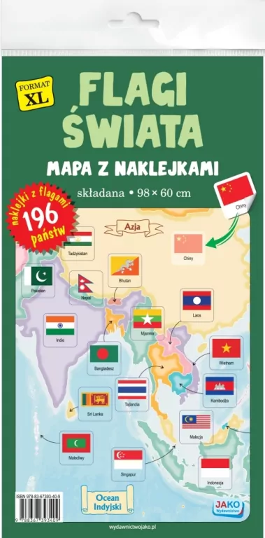 Flagi świata. Mapa z naklejkami - tantis.pl