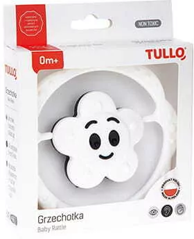 Grzechotka czarno-biała. Kwiatek w pudełku - tantis.pl