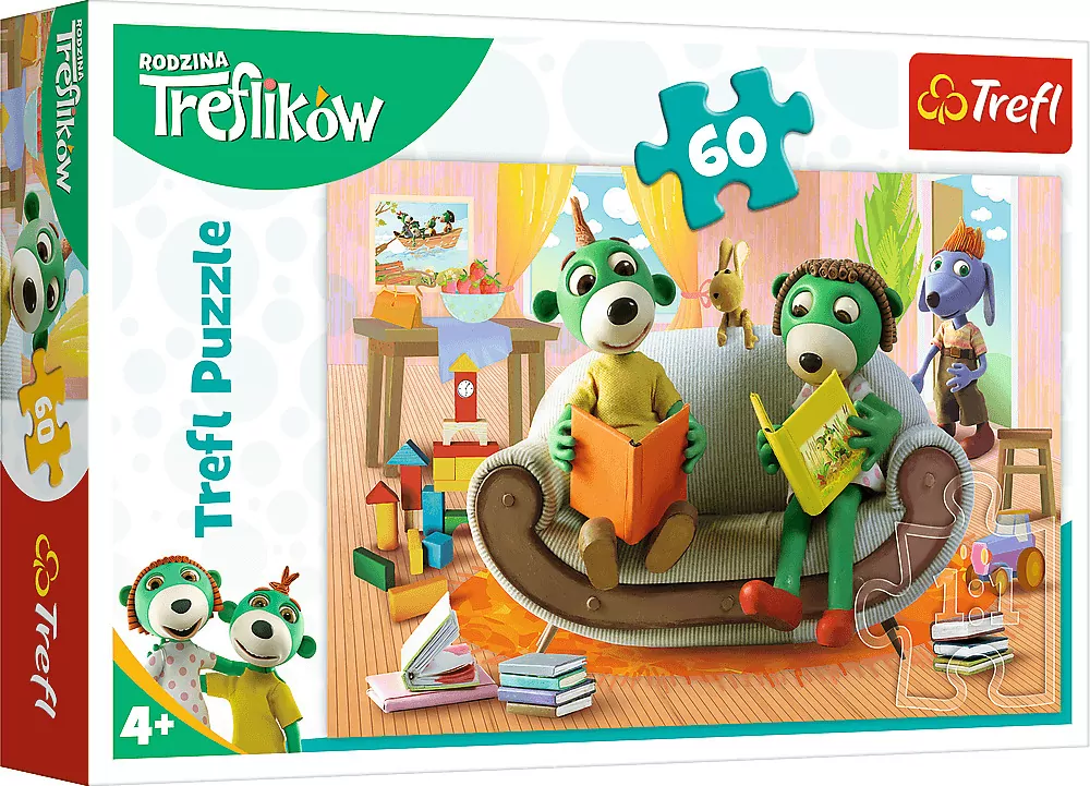 Trefl. Puzzle 60. Wspólne czytanie bajek Trefliki - tantis.pl