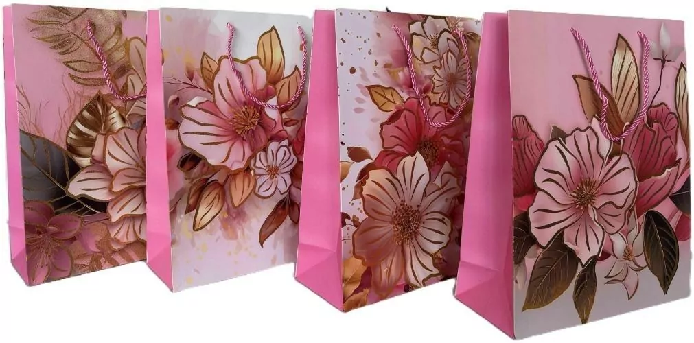 Torba prezentowa L kwiaty MIX - tantis.pl