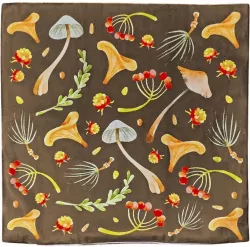 Poszewka z nadrukiem dwustronnym. Grzyby