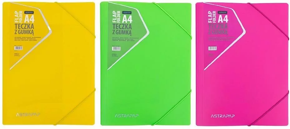 Teczka z gumką PP neon mix ASTRAPAP - tantis.pl