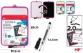 Tablica biała dwustronna z markerem 18,5x26cm MIX - tantis.pl