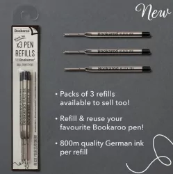 Długopis. Bookaroo. Czarne wkłady