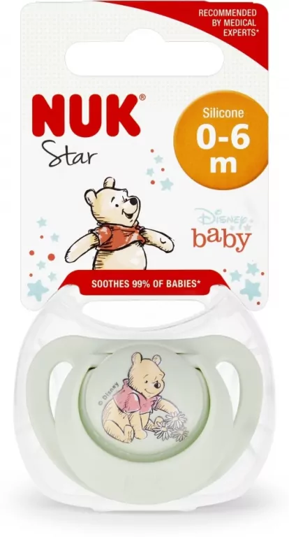 NUK. Star. Smoczek. 0-6 miesięcy. Kubuś Puchatek - tantis.pl