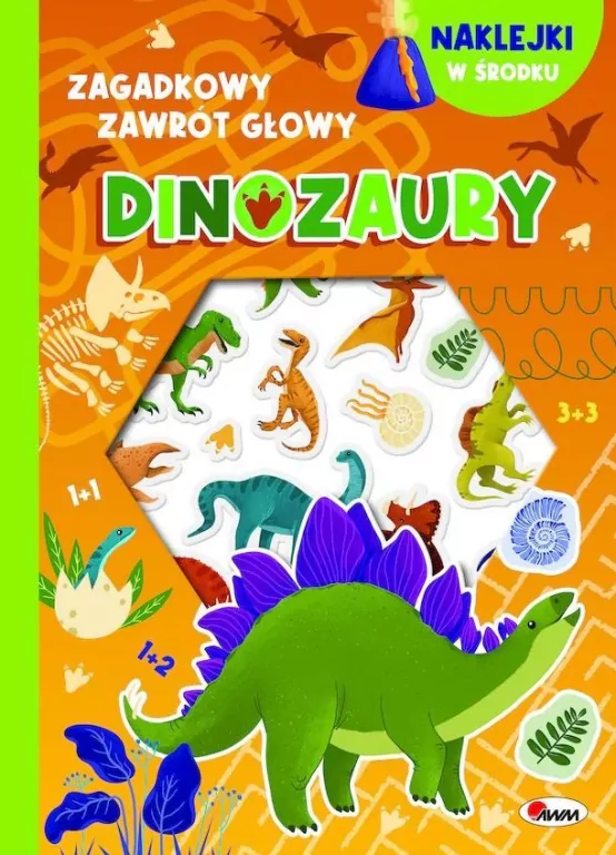 Dinozaury - wypukłe naklejki. Zagadkowy zawrót głowy - tantis.pl