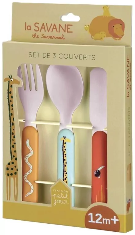 Zestaw sztućców dla dziecka 3el Sawanna - tantis.pl