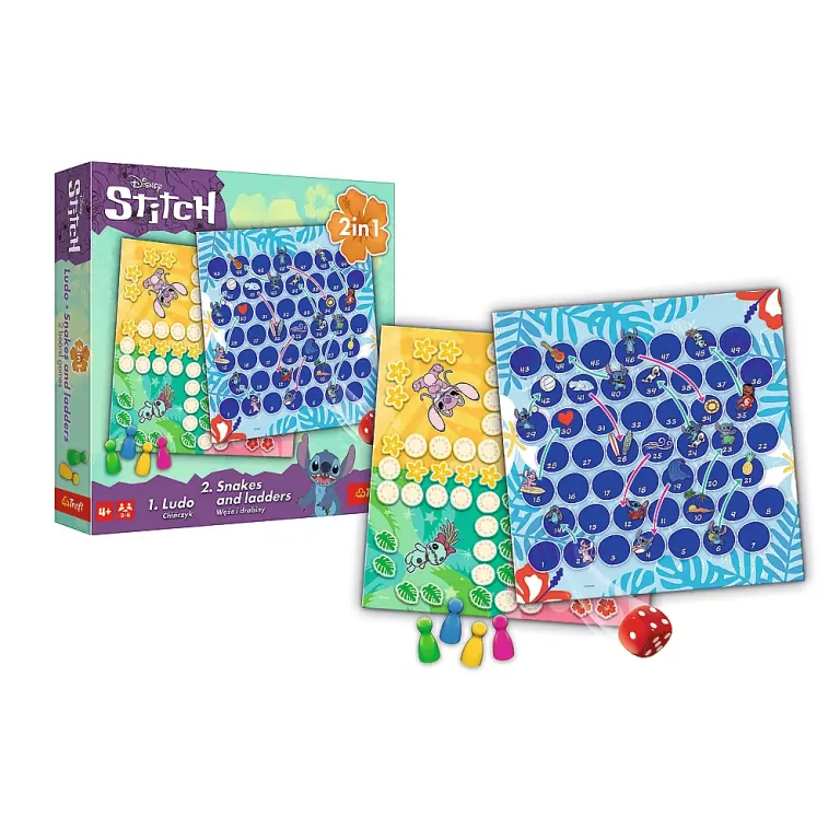Disney Stitch 2w1 Chńczyk Węże i Drabiny Trefl - tantis.pl