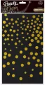 GoDan. Obrus foliowy złote groszki, czarny 137x183cm - tantis.pl