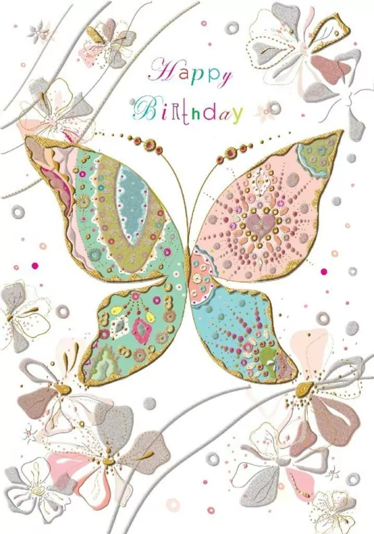 Karnet B6 + koperta. Urodziny Motyl - tantis.pl