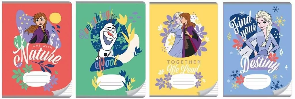 Zeszyt Frozen. A5/16K linia potrójna kolorowa. 20 sztuk - tantis.pl