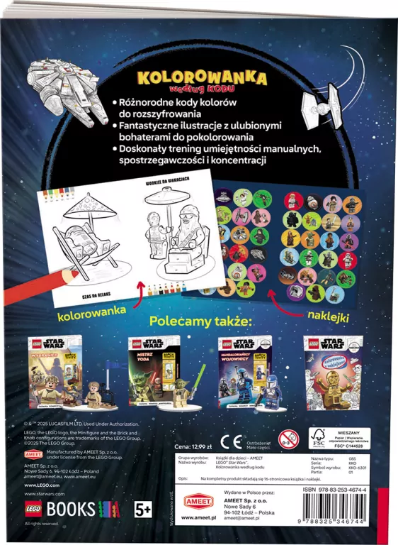 LEGO(R) Star Wars. Kolorowanka według kodu - tantis.pl
