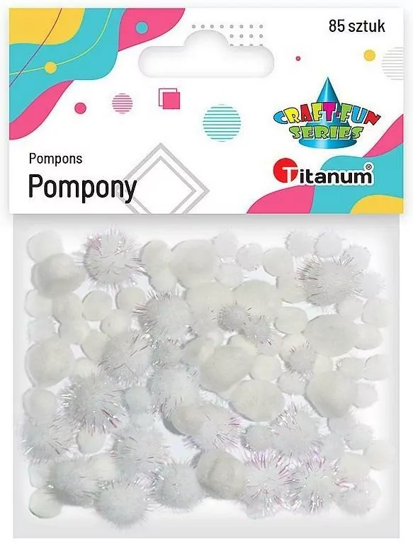 Pompony akrylowe białe - tantis.pl