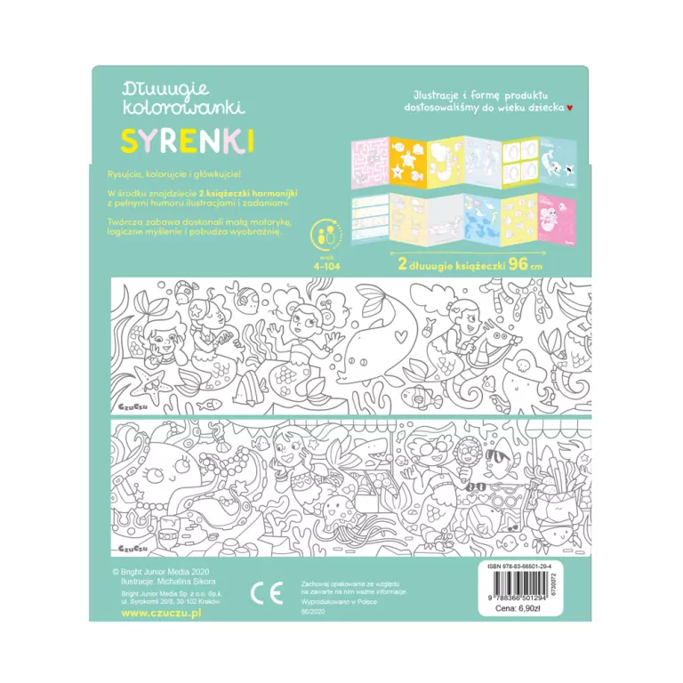 CzuCzu. Syrenki. Dłuuugie kolorowanki - tantis.pl