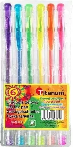 Długopis żelowy fluorescencyjny 6 kolorów - tantis.pl