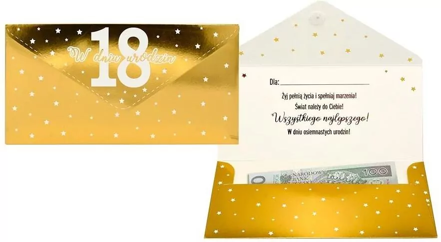 Koperta podarunkowa Urodziny 18 - tantis.pl